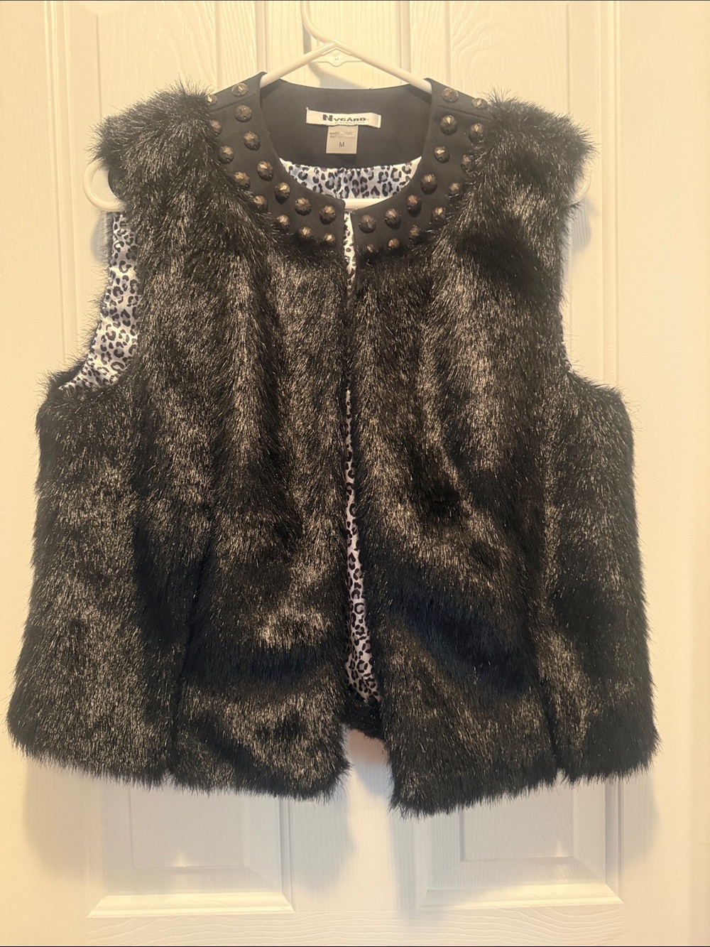 Faux Fur Studded Girls Vest by Beverly Hills Polo Club - Black